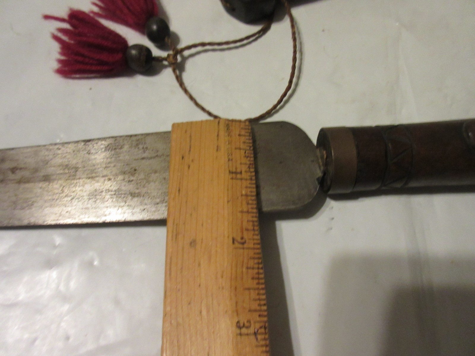 Vintage Tribal Knife in Carved Wooden Sheath