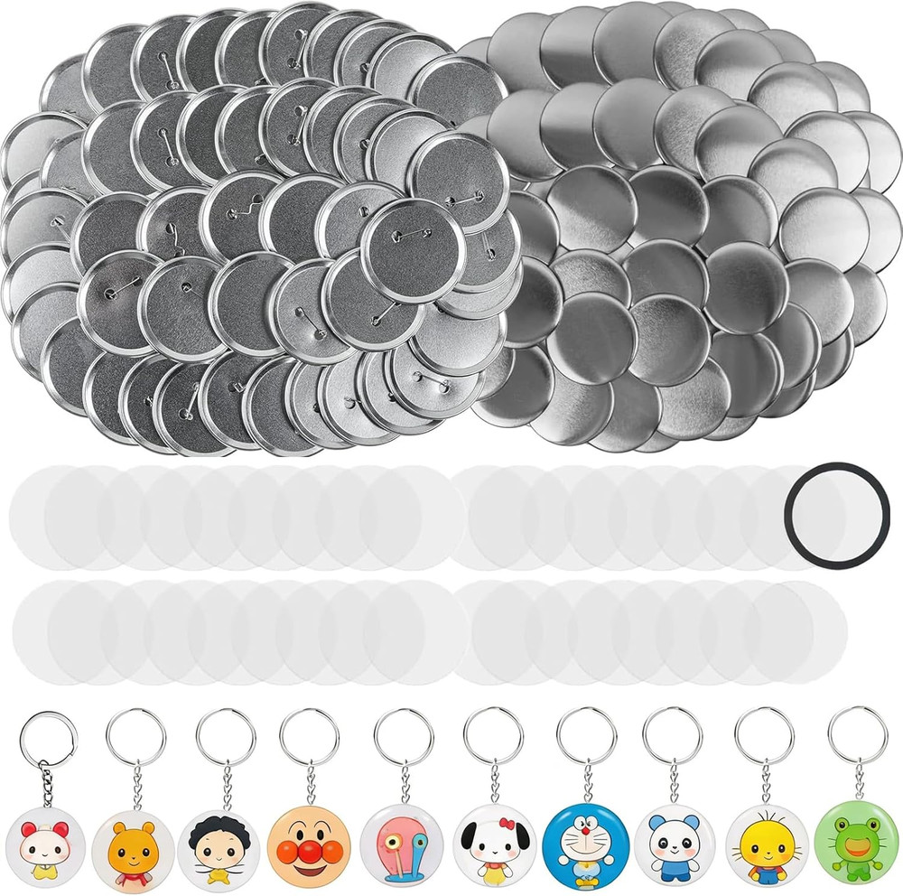 Button Maker Supplies, 100 Sets 58Mm/2.25 Inch Pin Making Kit for Button Maker M