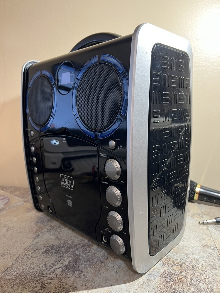 THE SINGING MACHINE SML-383 PORTABLE KARAOKE MACHINE with 🎤 SONY, Disk & Cable