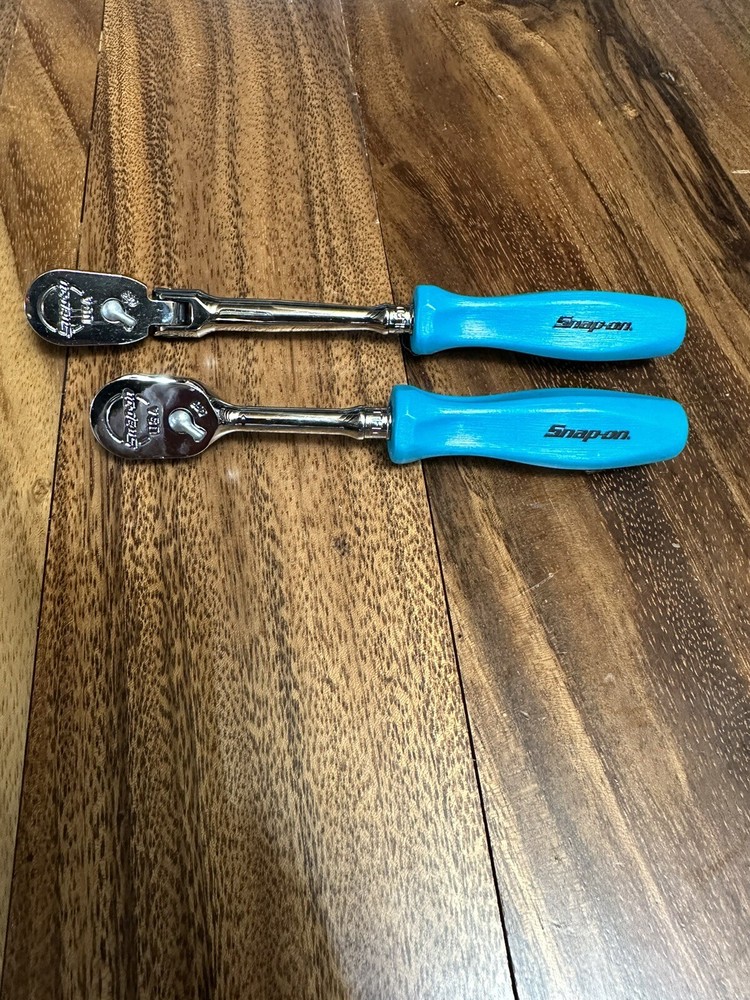 *NEW* Snap-on Tools 2pc 1/4" TEAL Hard Handle THLD72 / THLFD72 Ratchet Set