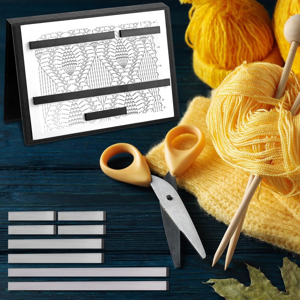 Flutesan 8 Pcs Knitting Chart Keeper Magnet Replacement Set Knitting Chart Ke...