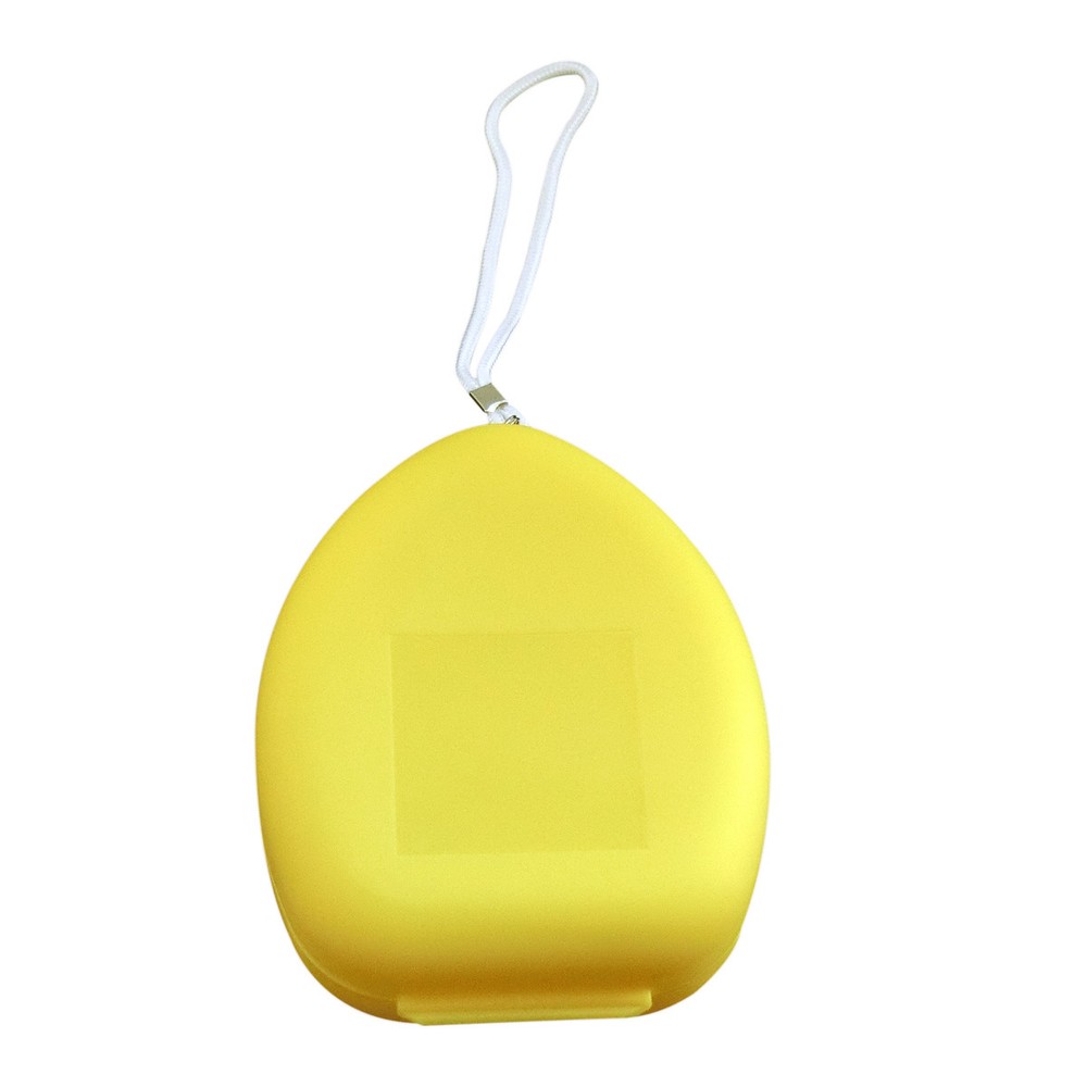 1x Yellow CPR Pocket Face Shield Resuscitator Rescue cpr kit Face shield
