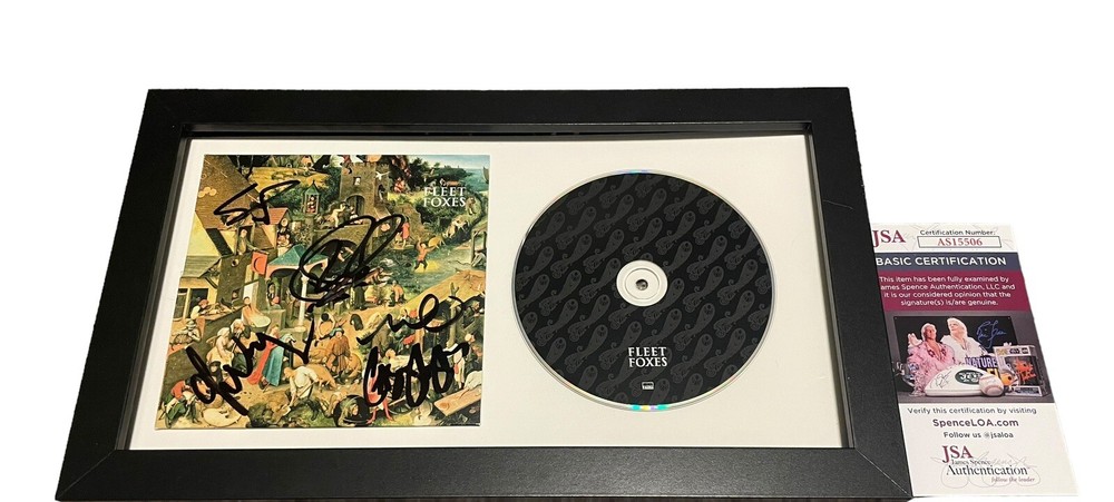 FLEET FOXES SIGNED AUTOGRAPH SELF TITLED ST FRAMED CD ROBIN PECKNOLD +4 JSA COA