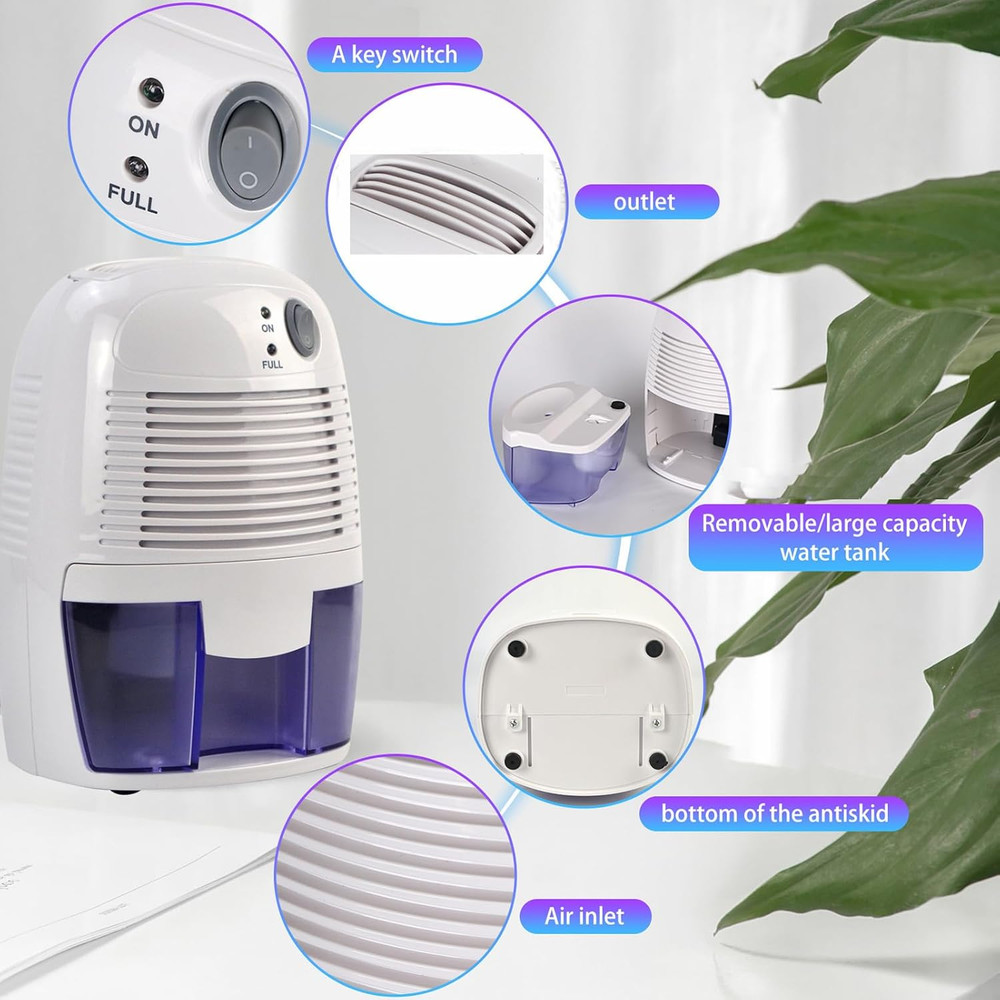 Quiet Compact USB Dehumidifier - Efficient Home Solution for Any Space