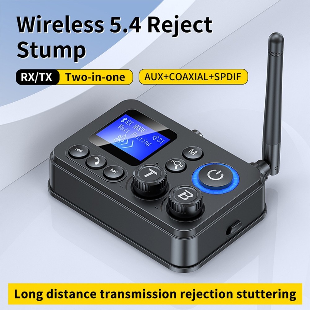 Bluetooth 5.4 Transmitter Receiver Long Range For TV Home Stereo Audio Adapter