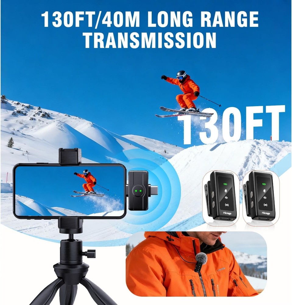 K80 Professional Mini Wireless Lavalier Microphone for iPhone Android Tablets (L