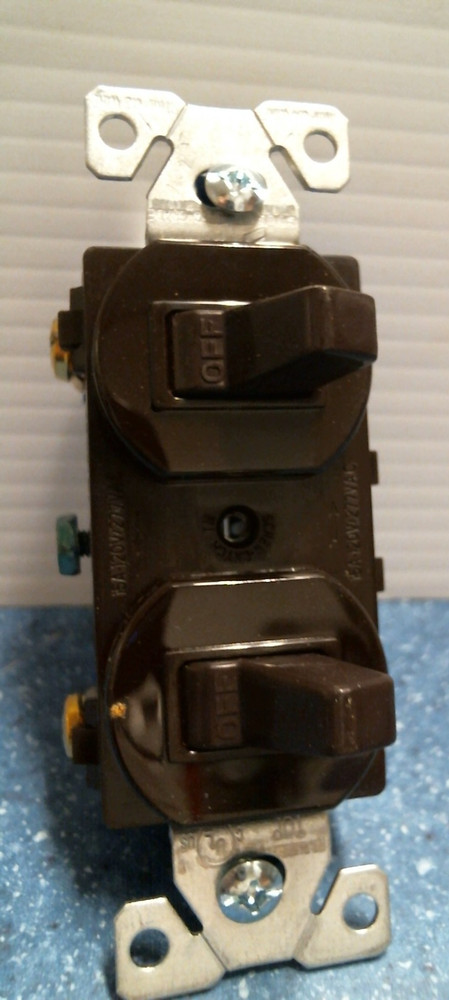 Cooper Wiring Combination Two Single Pole Switches, Brown (271B-BOX) FS