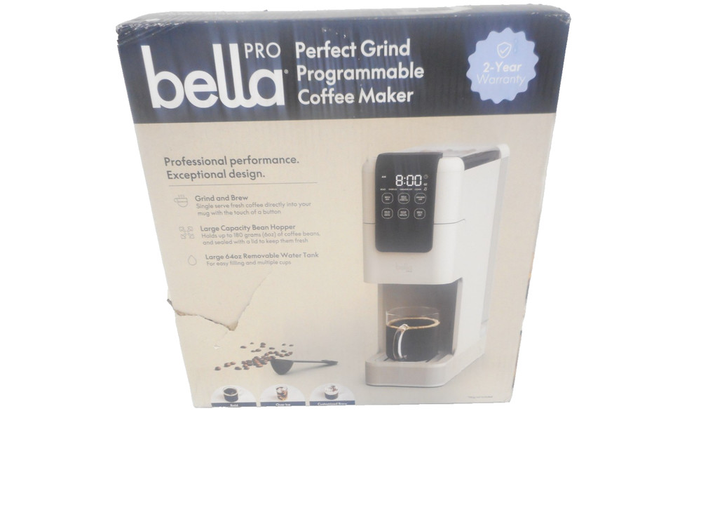 Bella PRO Perfect Grind Programmable Single-Serve Coffee Maker Grinder