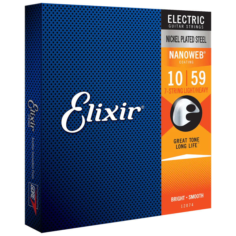 Elixir NANOWEB Nickel Electric — 7-String 12074 Light/Heavy .010-.059
