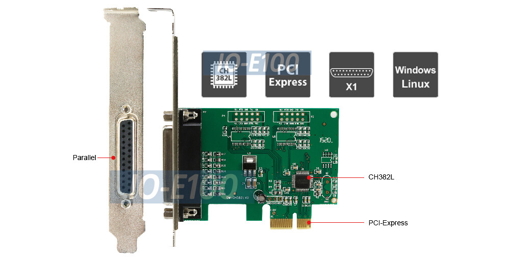 High-Speed PCI Express Parallel Port Printer I/O Card