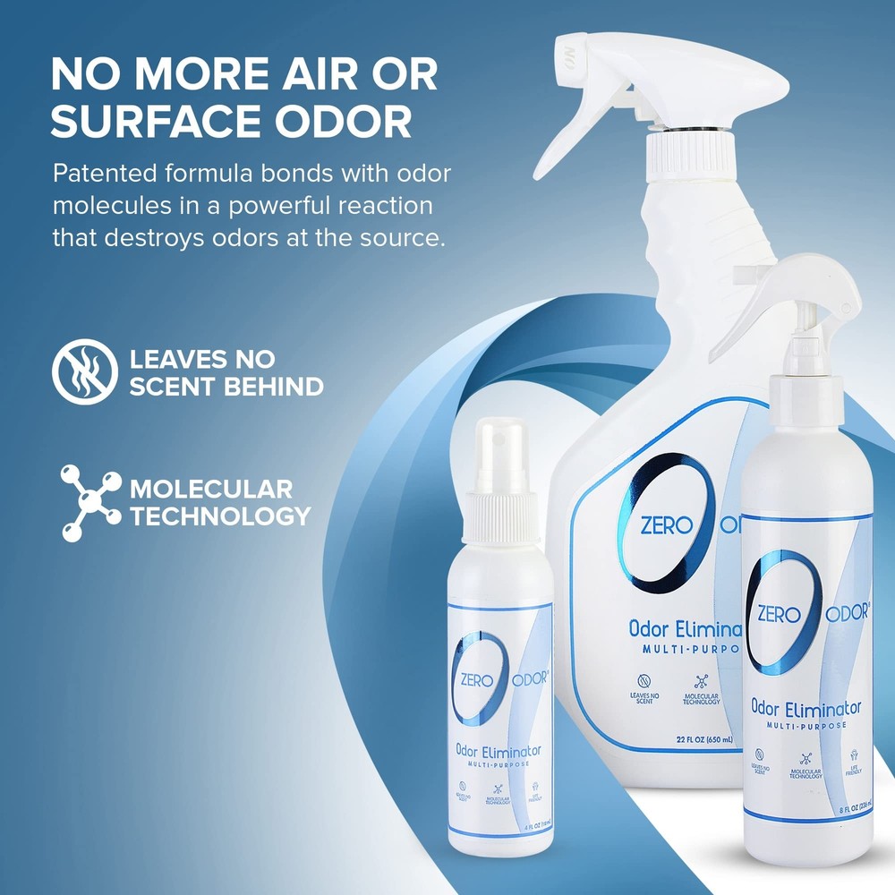 Zero Odor - Multi-Purpose Household Odor Eliminator Kit 3 Piece Assortment