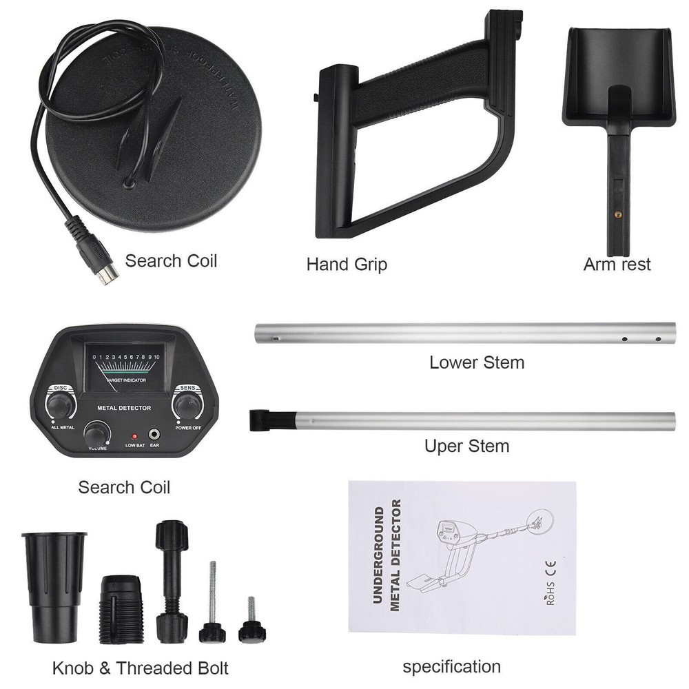 Underground Waterproof Metal Detector Gold Digger Hunter Deep Sensitive Coil