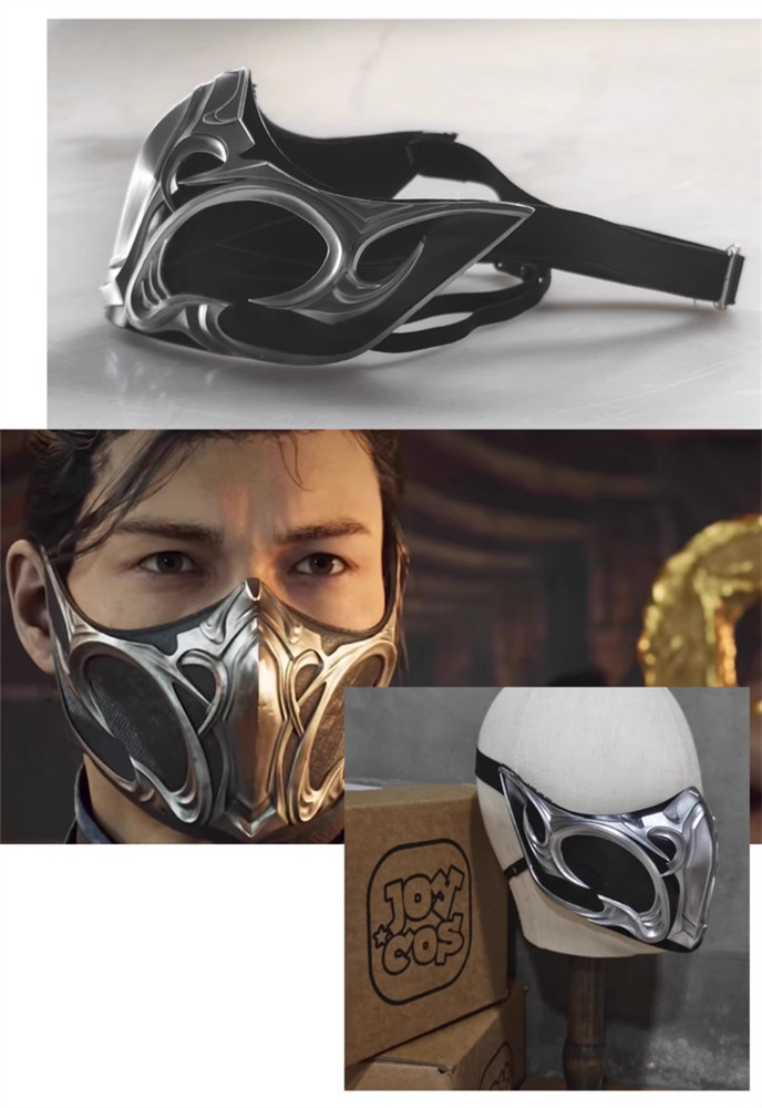 Mortal Kombat SUB-ZERO Mask CLASSIC SUB-ZERO FRP Half Face Mask Cosplay Props