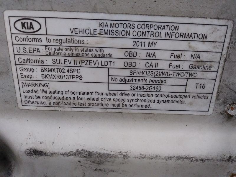 SPORTAGE 2011 Jack ONLY 279620