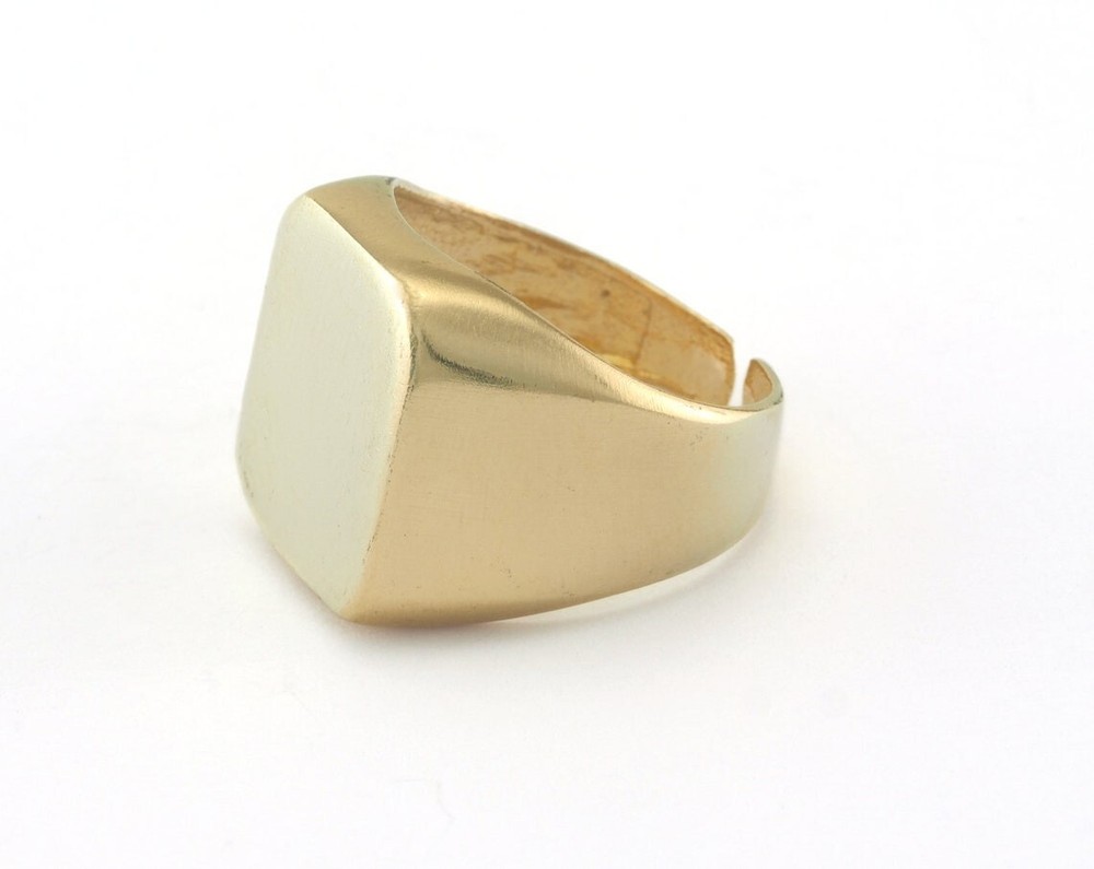 Signet Ring Adjustable Blank - raw brass (19mm 9US inner size - Adjustable )3404