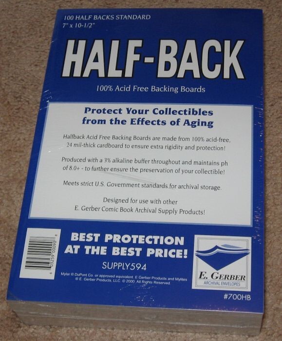 Pack 100 E Gerber Half Back Premium Archival Silver Bronze STANDARD Comic Boards