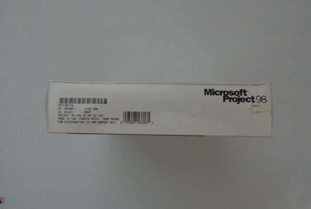 Microsoft Project 98 Full Version For PC Factory Sealed in Retail Box NEW