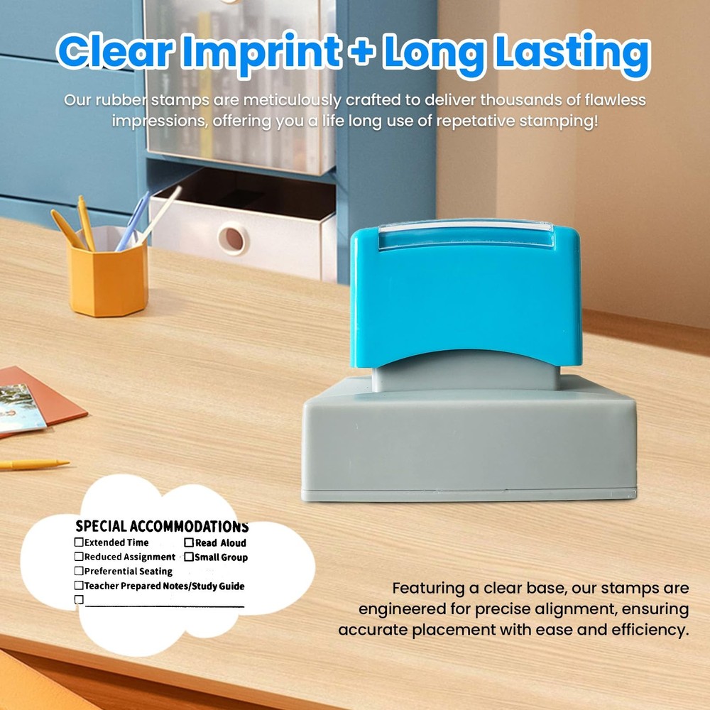 Special Accommodations Stamp for Teachers SPED Modifications Rubber Stamp Bac...