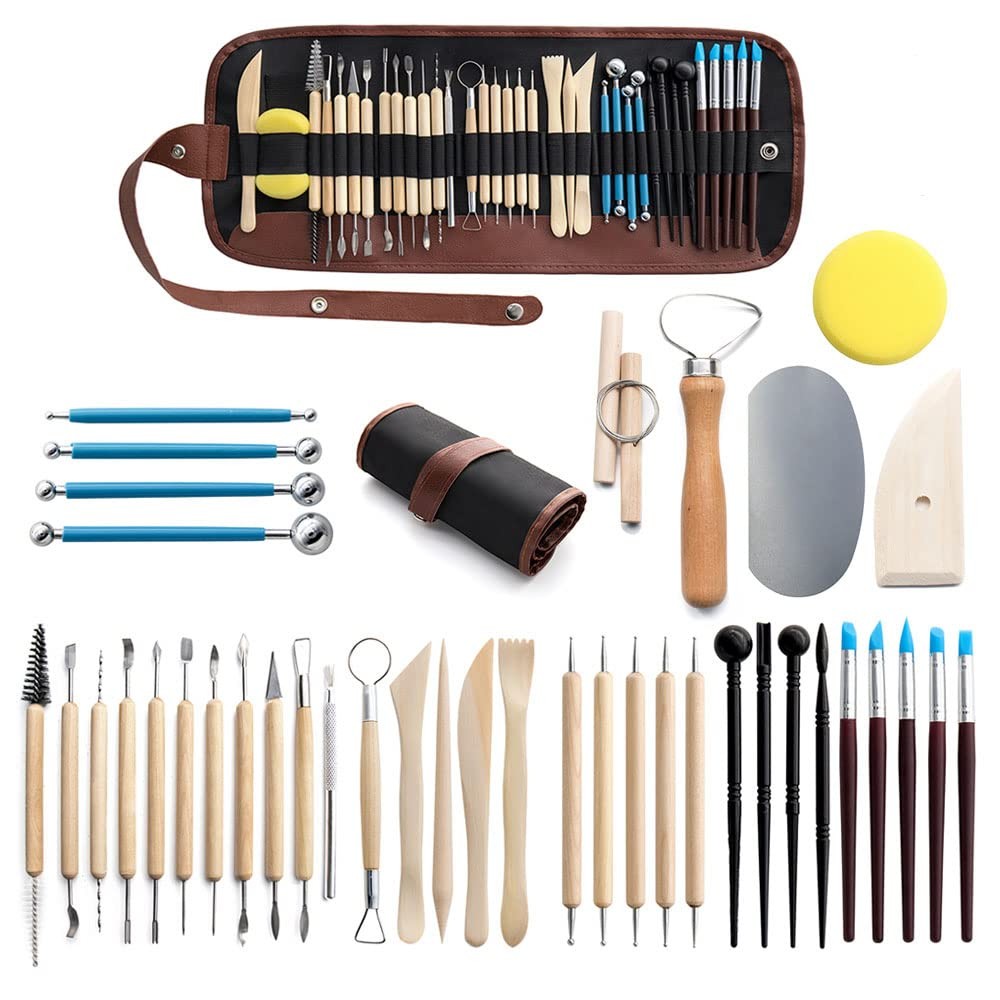Clay Tools 40PCS Pottery Tools Clay Sculpting Tools Polymer Clay Tools Kit Ce...