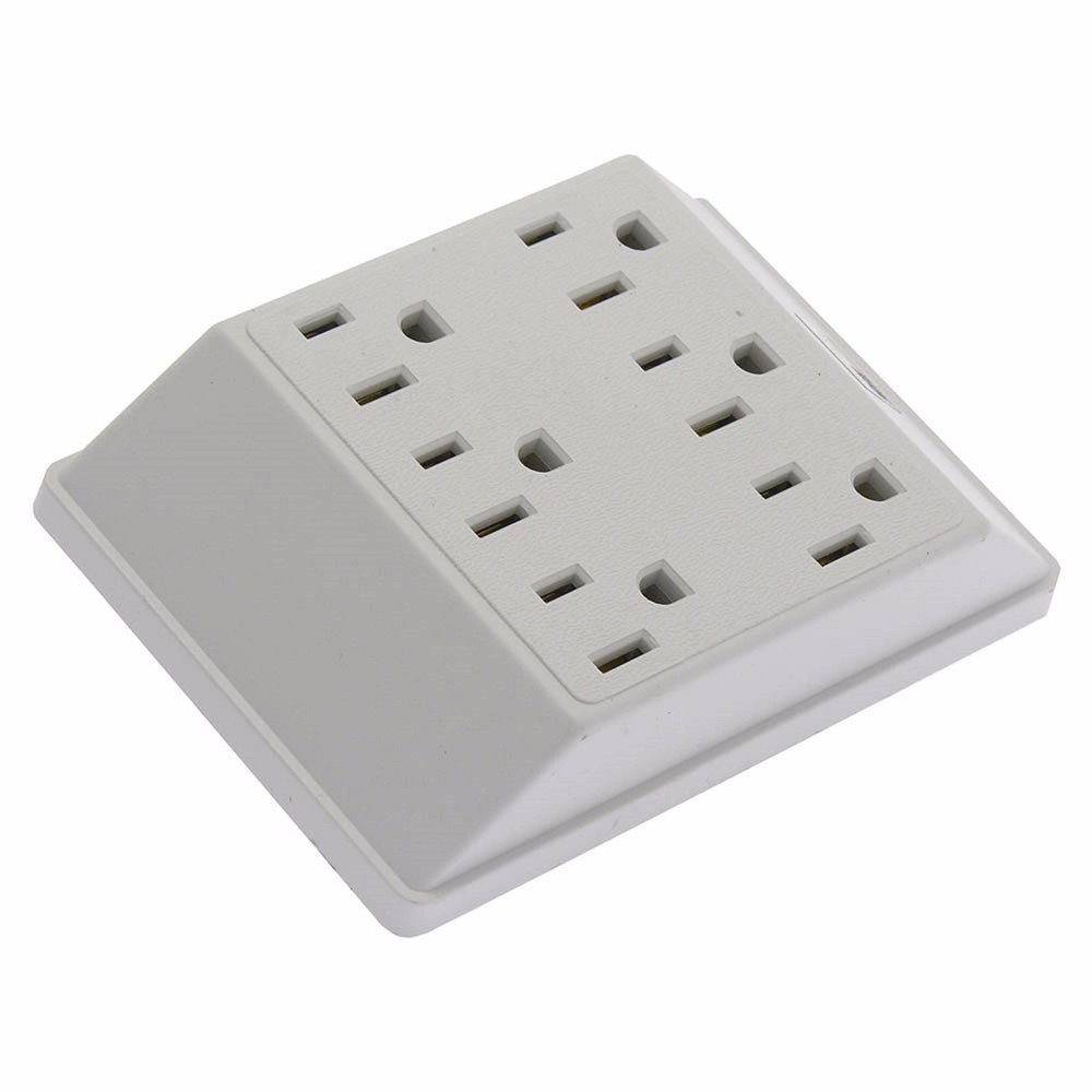 2x UL - 6 Way Plug Wall Outlet Power Strip Socket Grounded Beige Tan Splitter