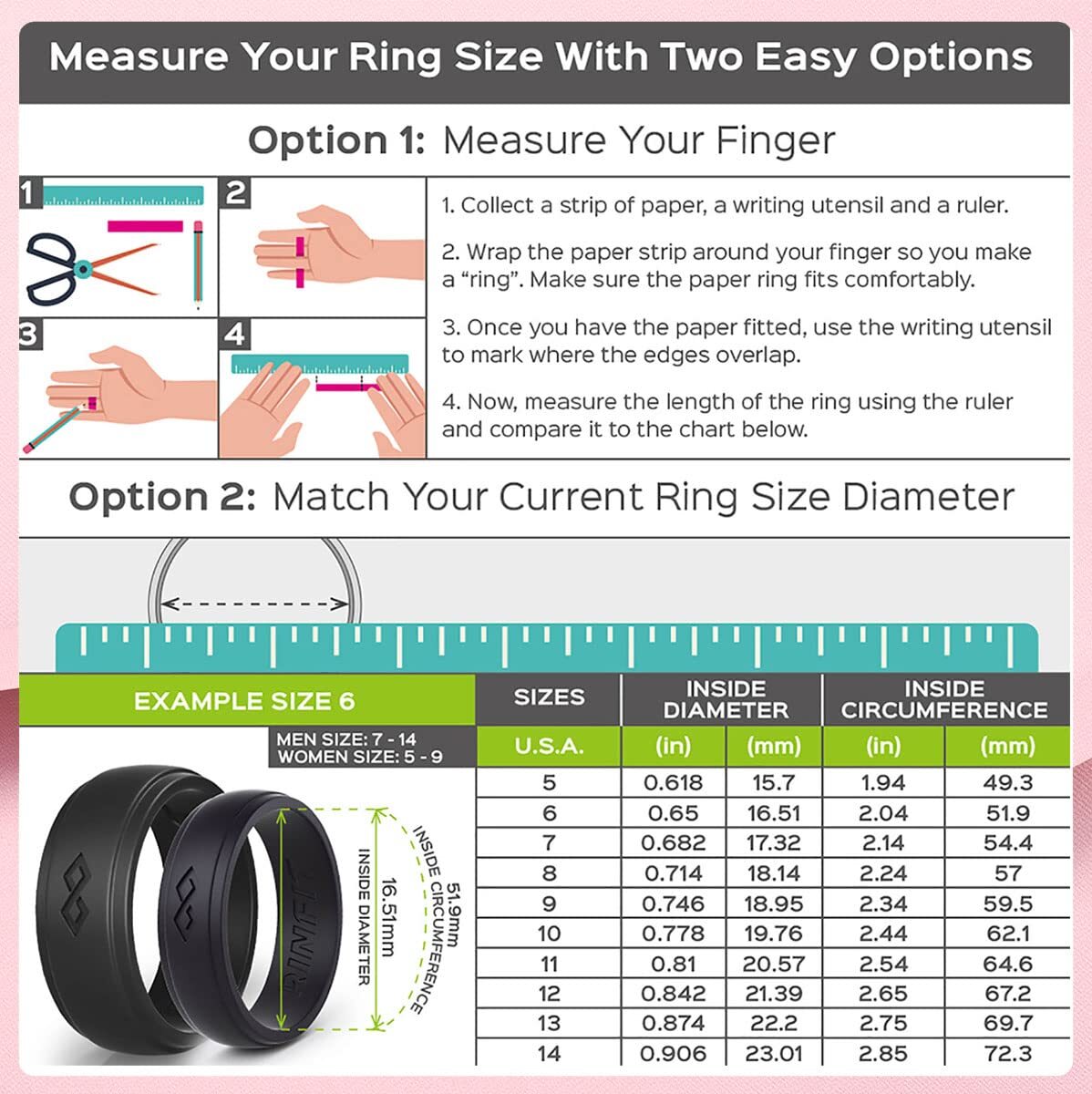 Rinfit Silicone Ring for Women. Infinity style. Comfortable&Durable Wedding Band