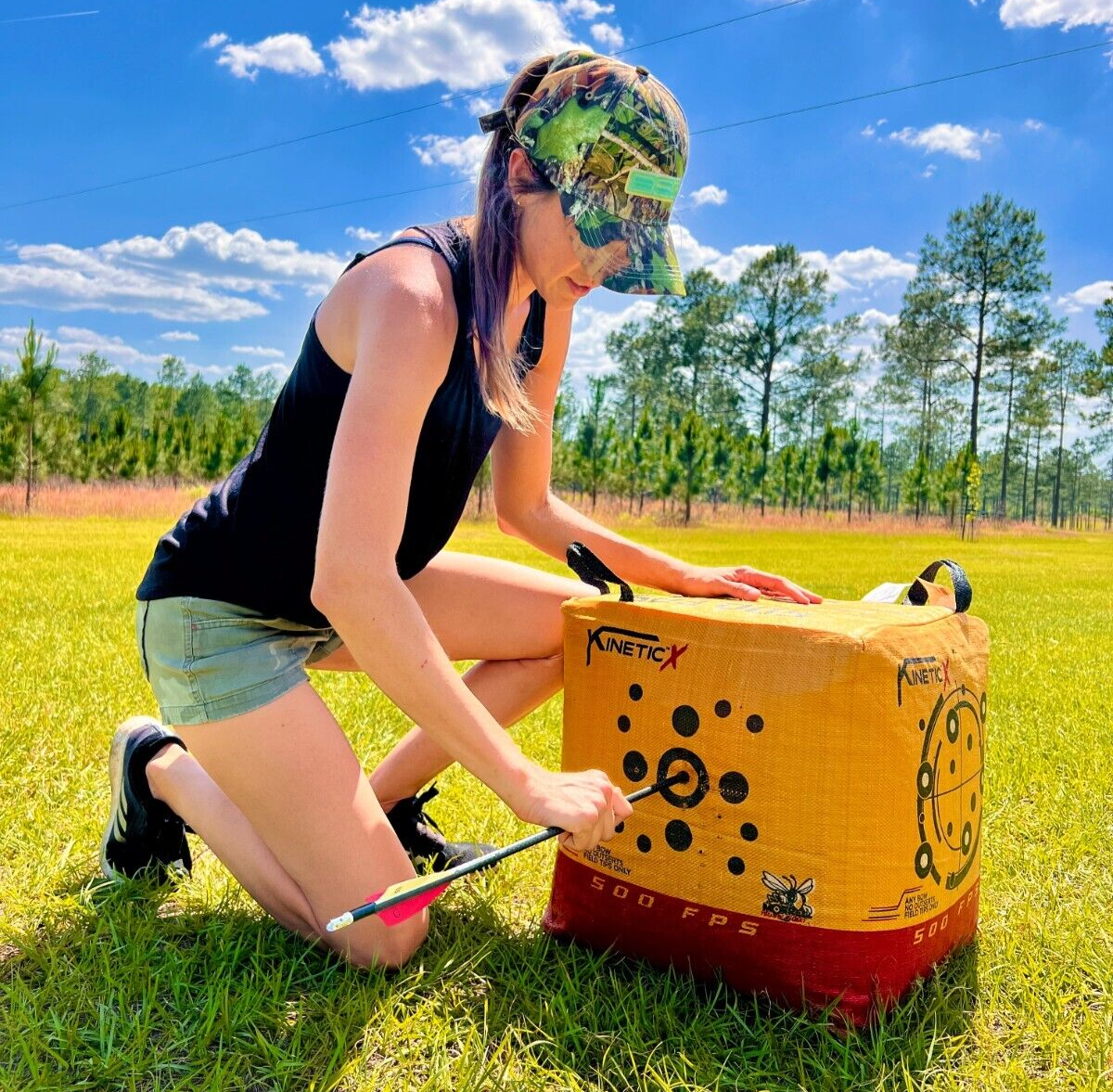 Morrell Yellow Jacket Kinetic X Archery Target | For Crossbows 4 sides 500 FPS