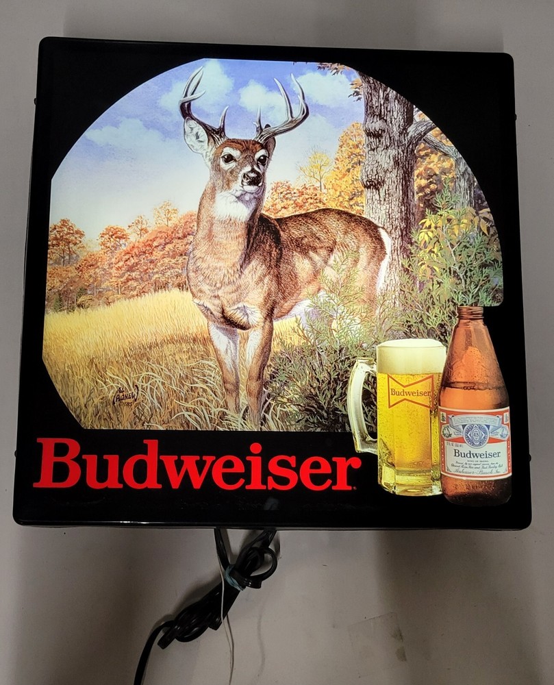 Budweiser Buck Outdoors Lighted Sign READ
