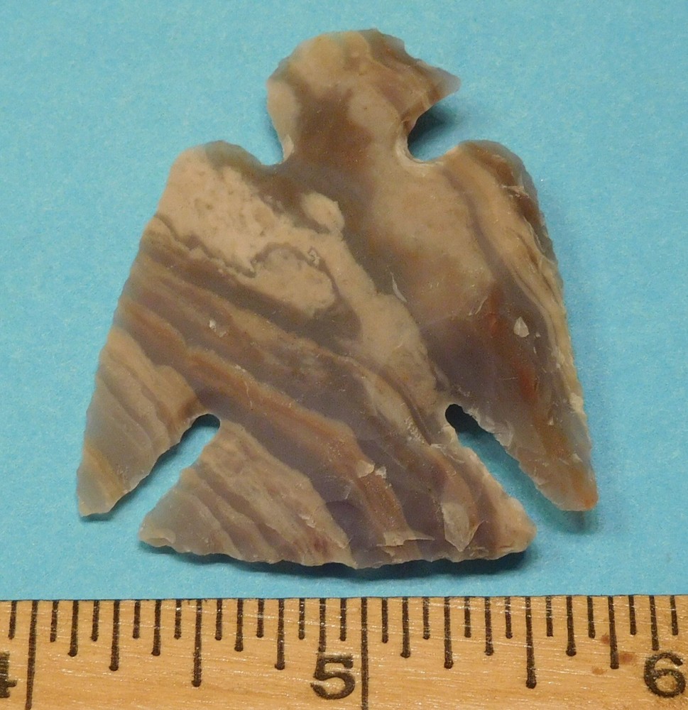 THUNDERBIRD CARVING - Brown Tan & stripes - NICE ARROWHEAD - HANDKAPPED
