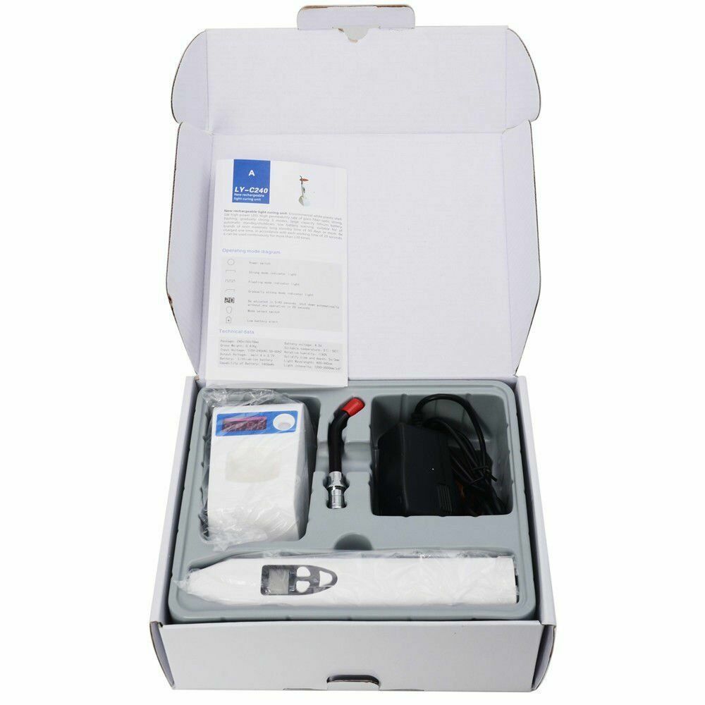 Dental Wireless 5W LED Resin Curing Light with Light Meter Caries Detection Blue