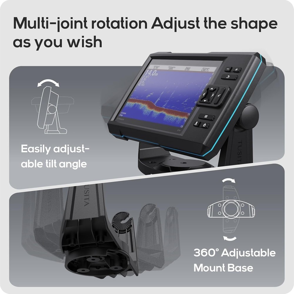 Fish Finder Tilt/Swivel Gimbal Mount Bracket and Knobs Compatible with Garmin...