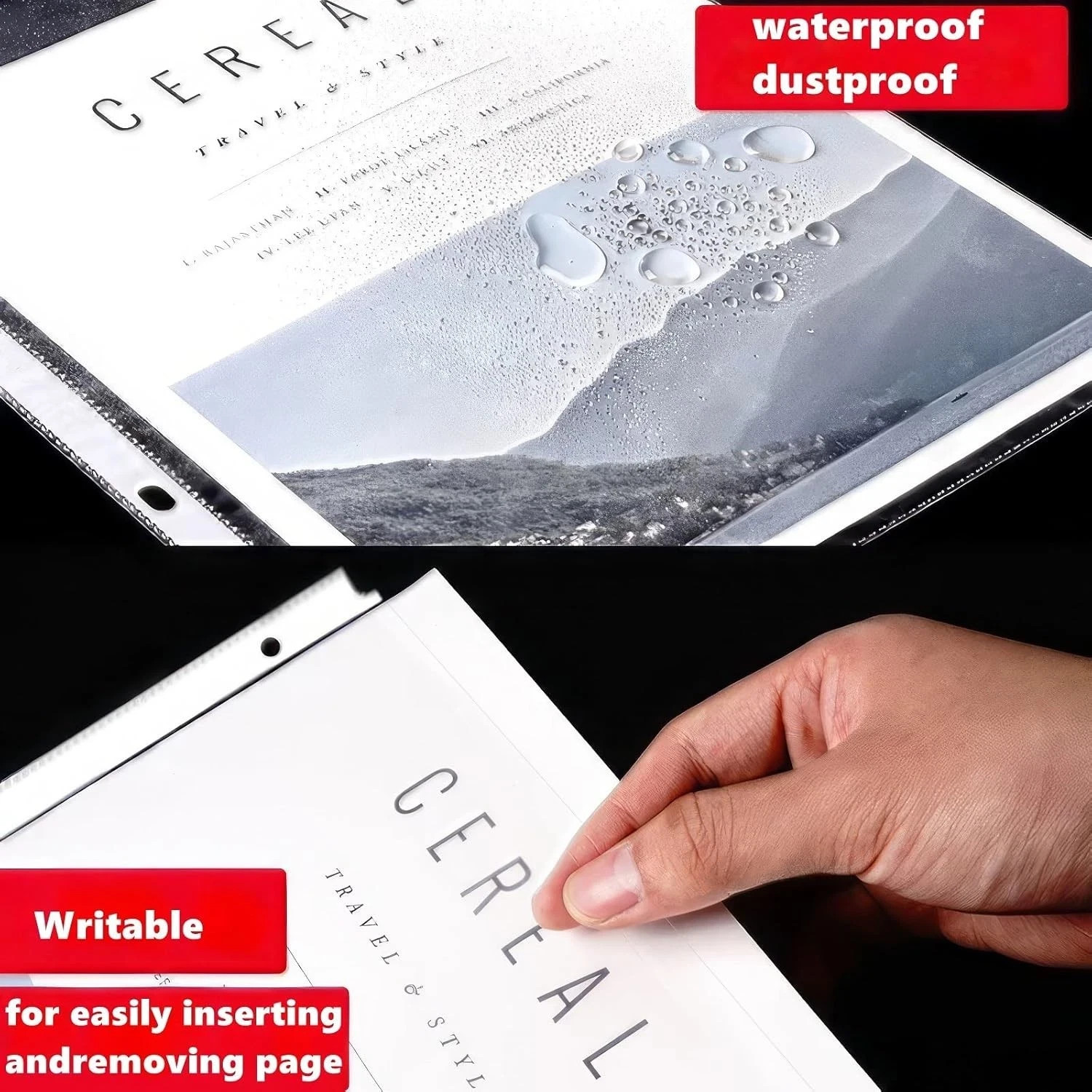 50 Clear Sheet Protectors 8.5x11 Plastic Sleeves for 3-Ring Binder Pages