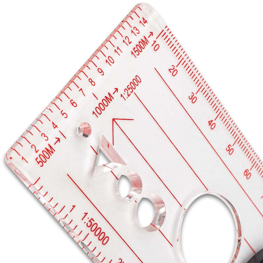 TRAIL BLAZER MAP COMPASS LIGHTWEIGHT COMPACT CLEAR BASE INTEGRATED MAGNIFIER 5IN