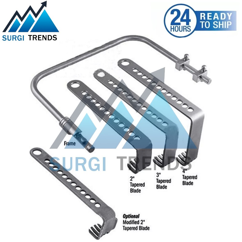 surgical charnley hip retractor set with locking frame