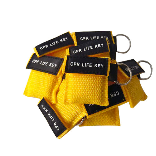 100pcs/pack First Aid CPR Masks CPR Face Shield AED Training Rescue Yellow