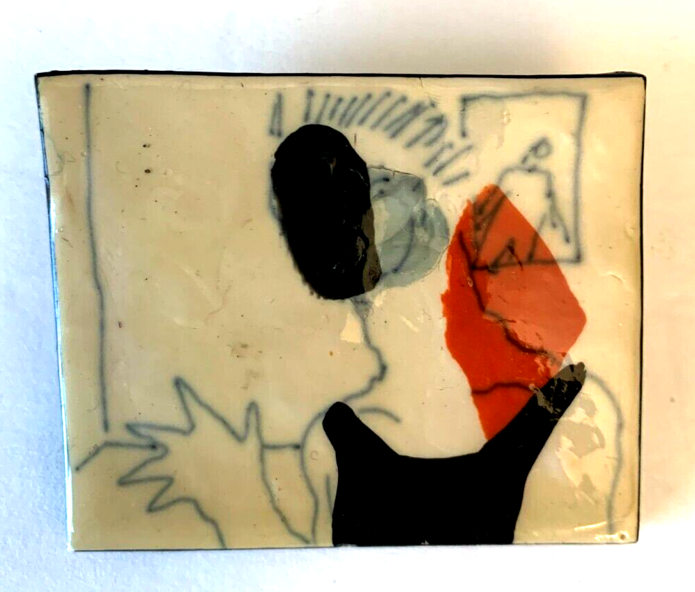 Ceramic Art Pin Unknow Artist