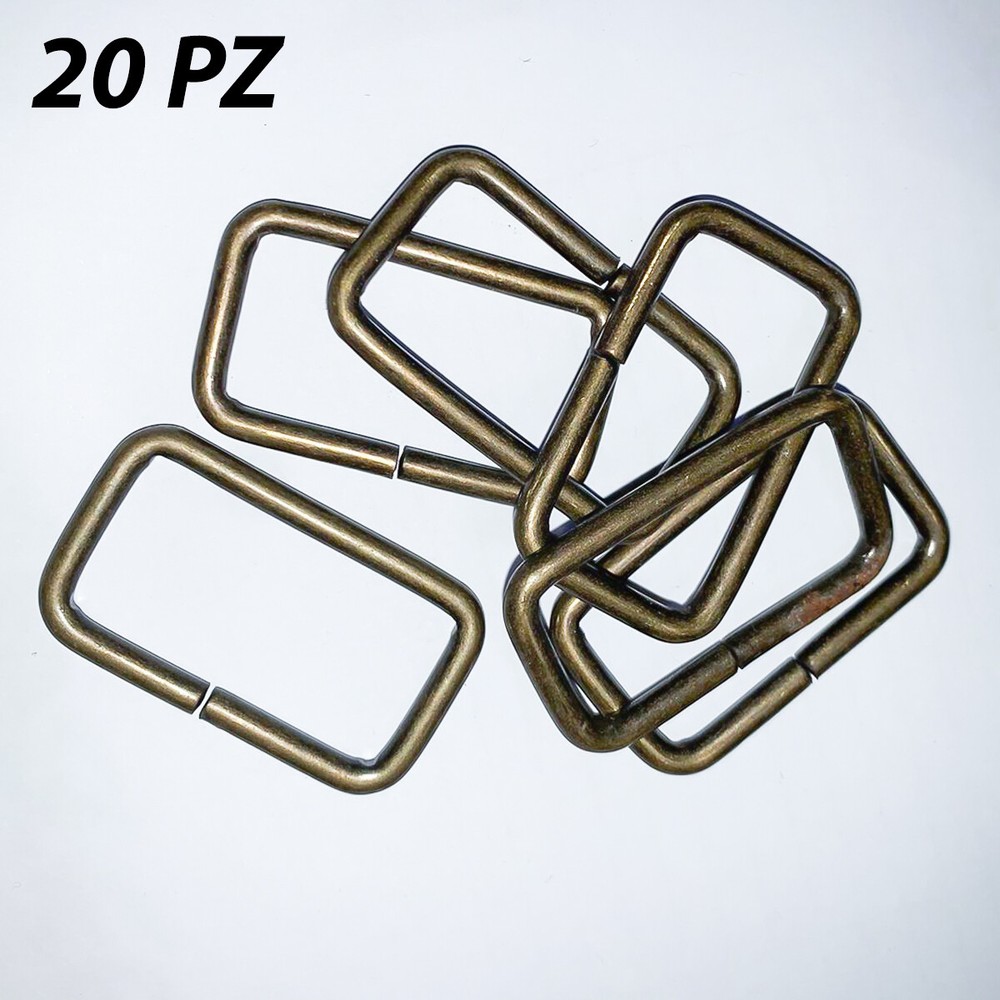 20PC Gold Rectangular Ring Accessories Bags Belts - FB03-20PCS GOLD