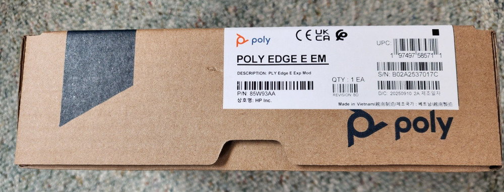 HP Poly 85W93AA Edge E Phone Expansion Module - New in Box
