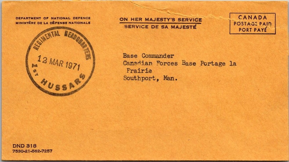 Canada 1971 OHMS - Regimental HQ - A02296