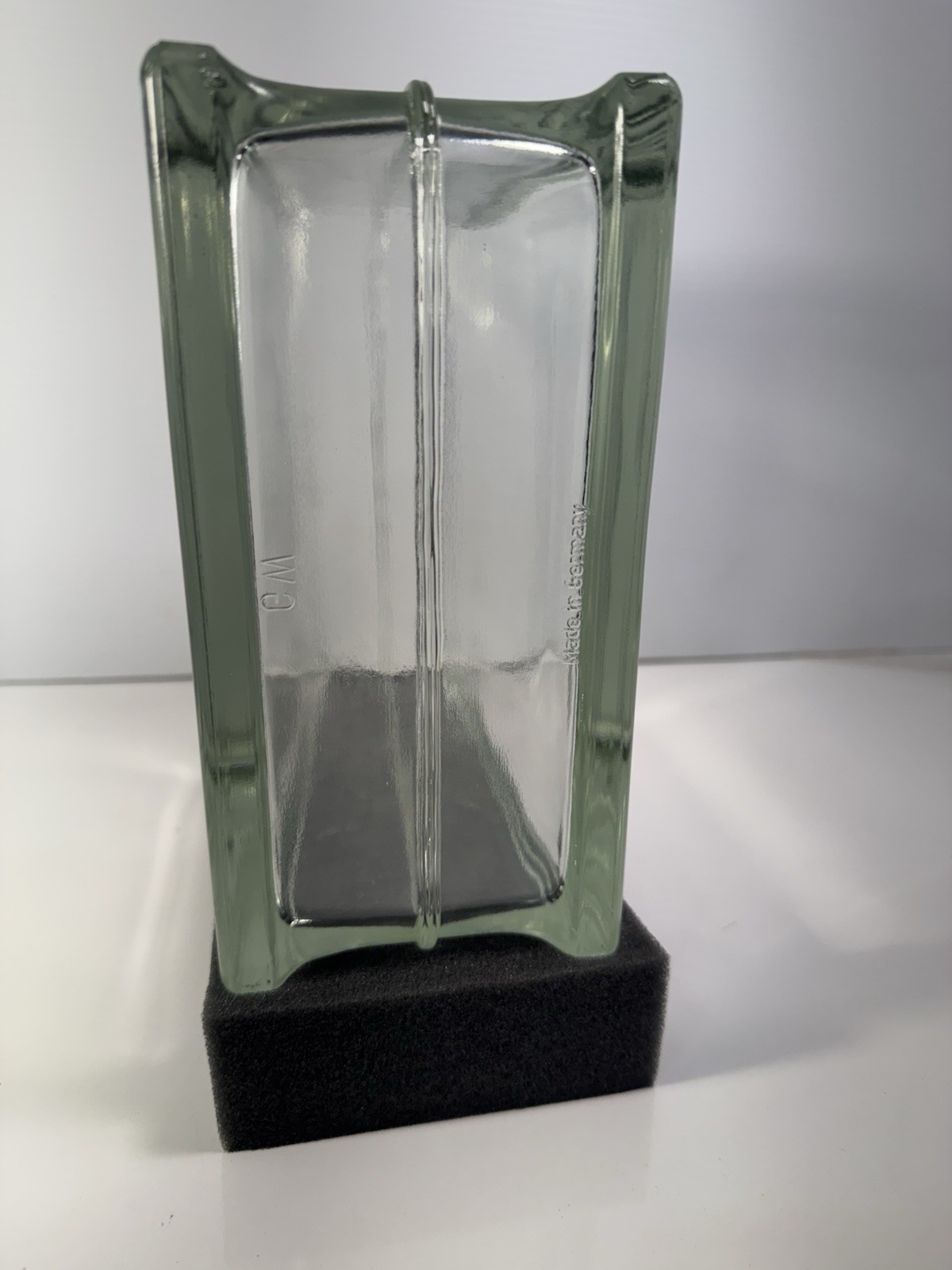 Vintage Glass Block 7.75 X7.75 X3.8 Very Thick and Heavy Made In Germany