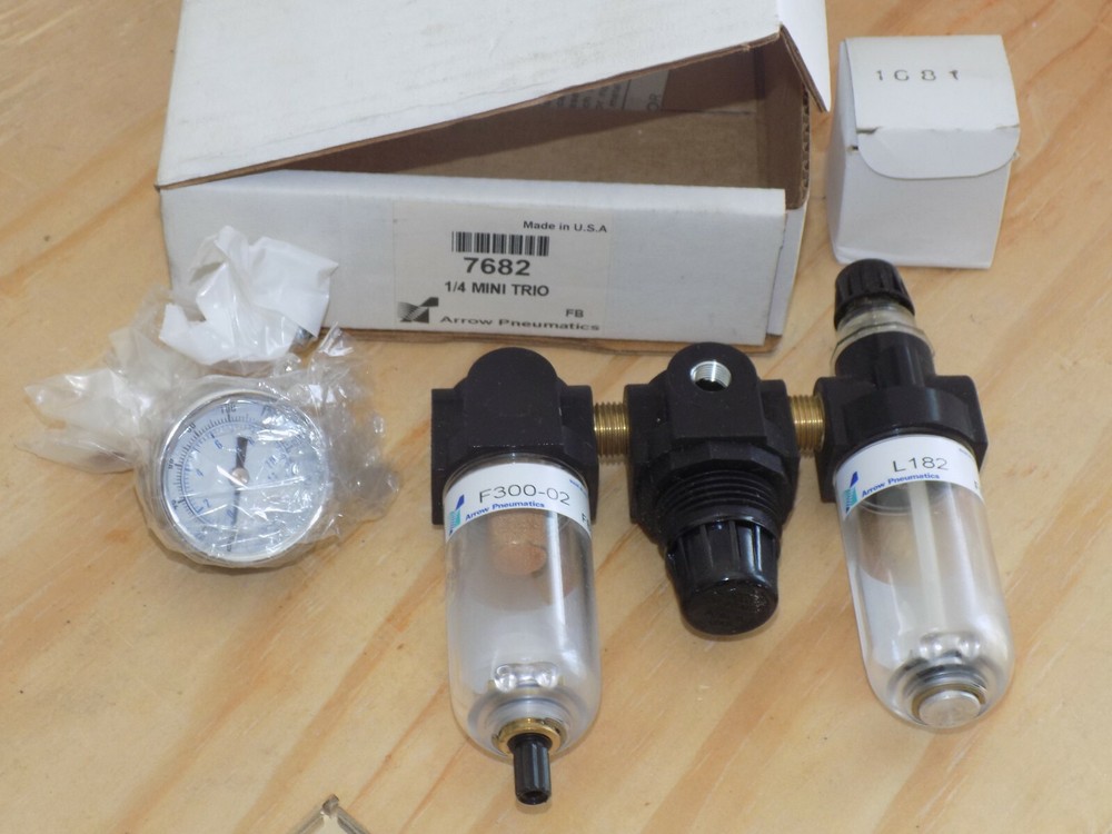 Arrow Pneumatics 7682 Mini Filter Regulator Lube Combo 1/4"