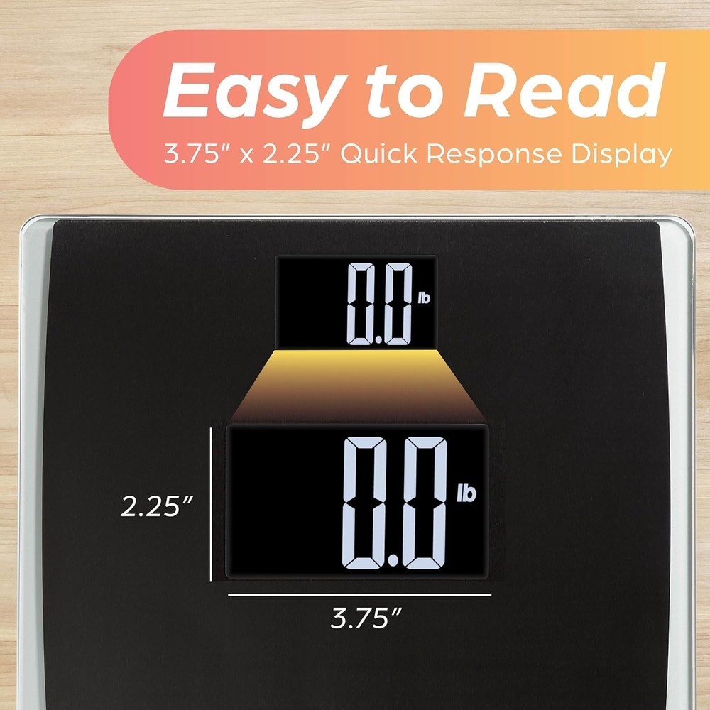 Precision Digital Bathroom Scale for Body Weight – Extra-Wide Platform, High-Vis