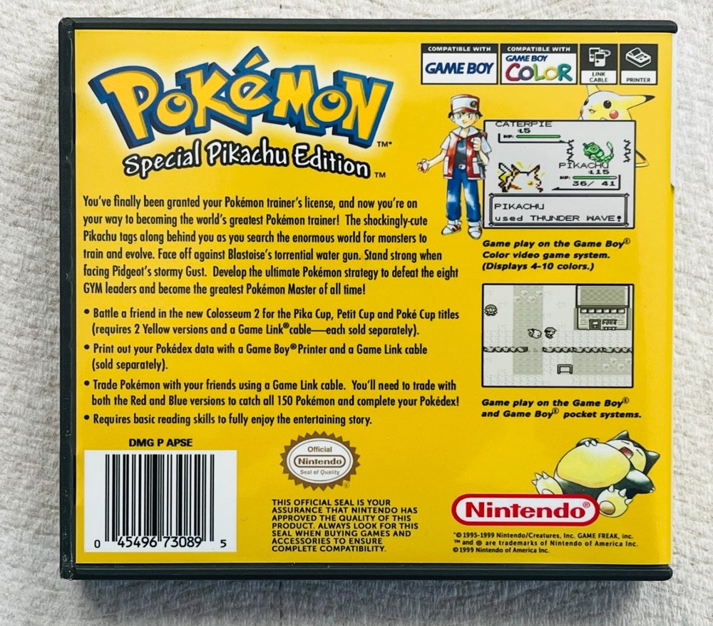 Pokemon Yellow Version CASE ONLY Game Boy Box Pokémon Nintendo DS Case Sized