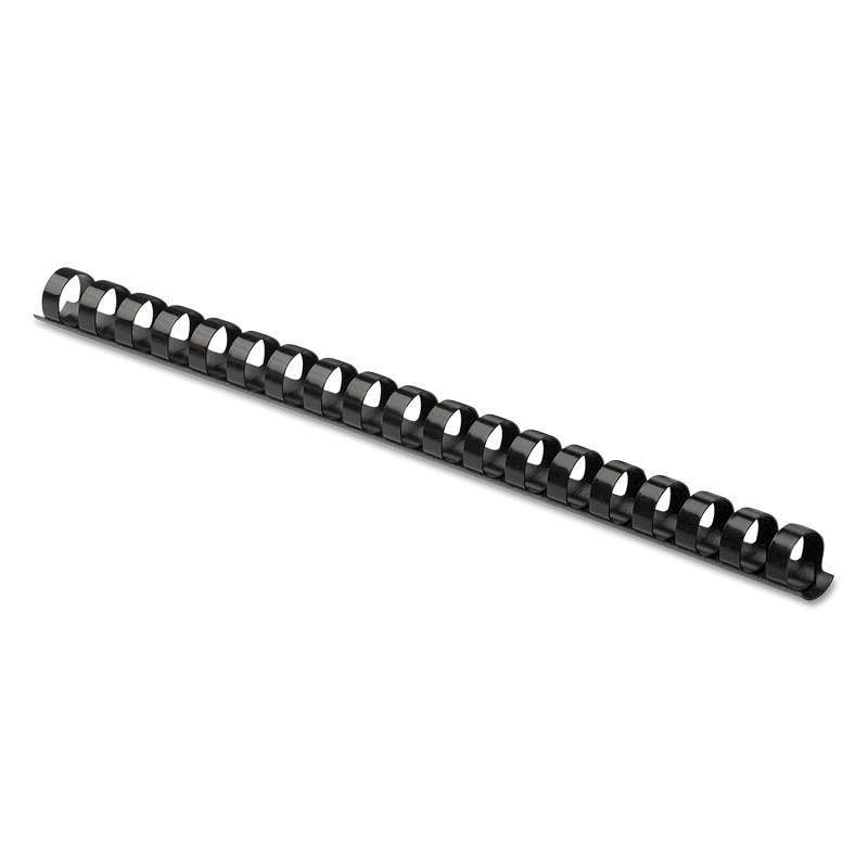 Fellowes Plastic Comb Bindings, 3/8" Diameter, 55 Sheet Capacity, Black, 25 Comb
