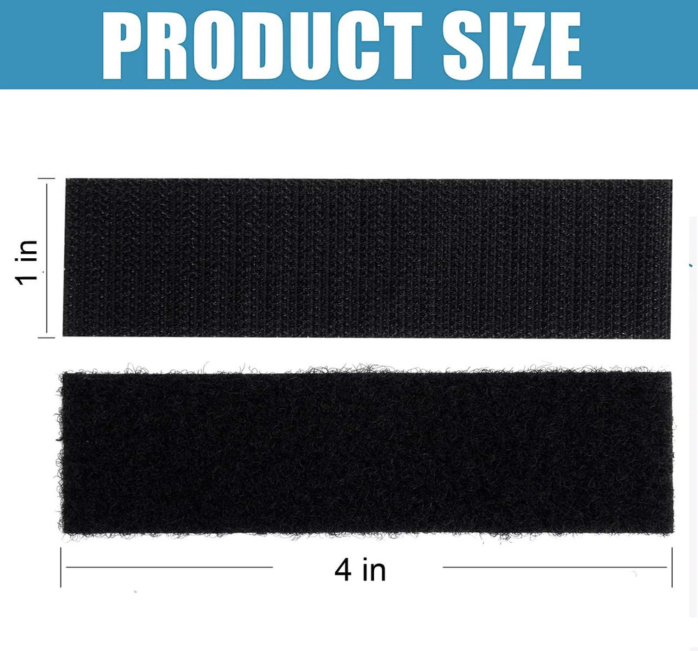 16 Sets 1X4 Inch Hook and Loop Strips with Adhesive - Double Sided Tape Heavy Du