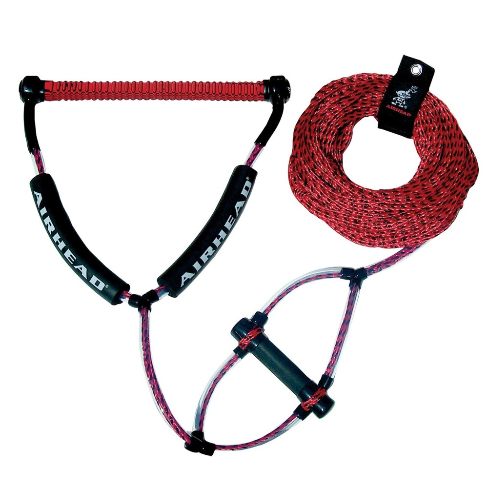 Trick Handle Wakeboard Rope, 4 Sections, 75-Feet, Red