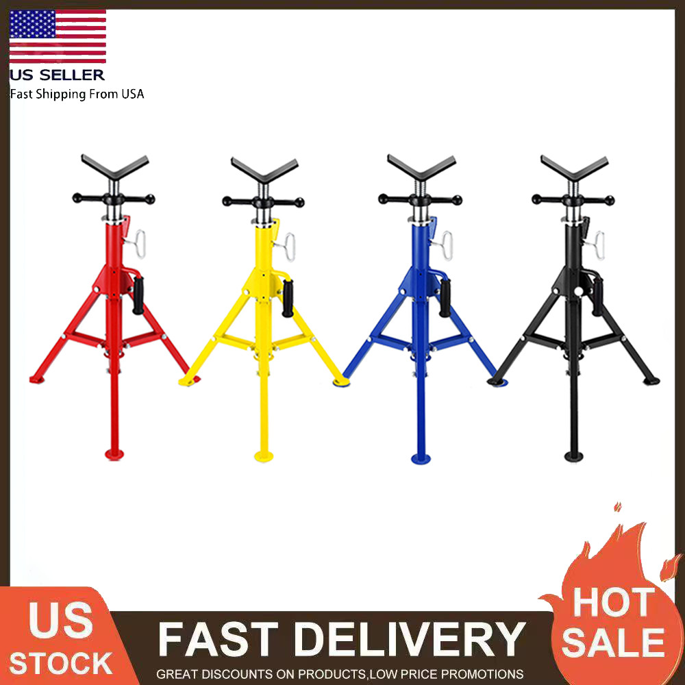 Portable V-Head Pipe Jack Stand, 2500 LBS Capacity, Adjustable 28"-52", Foldable