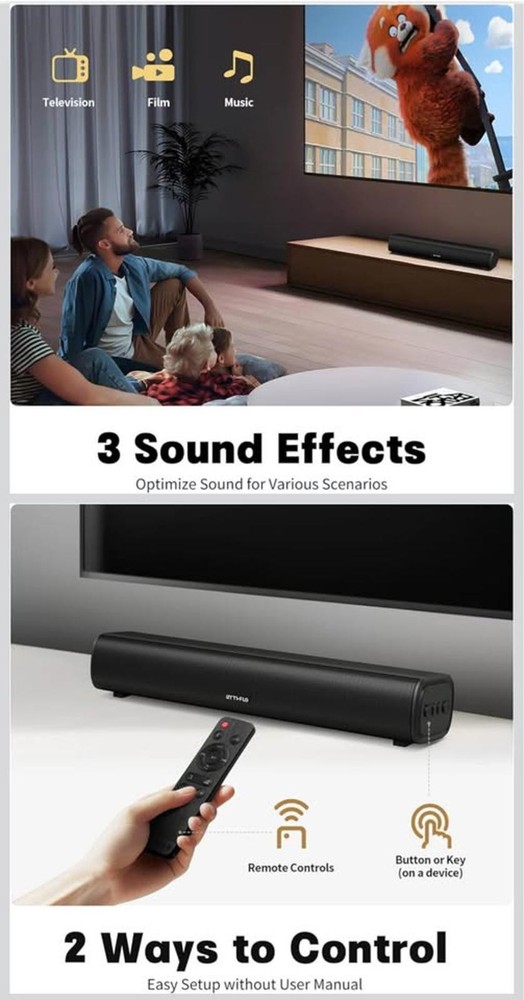 16”/60W Soundbar with Remote Control