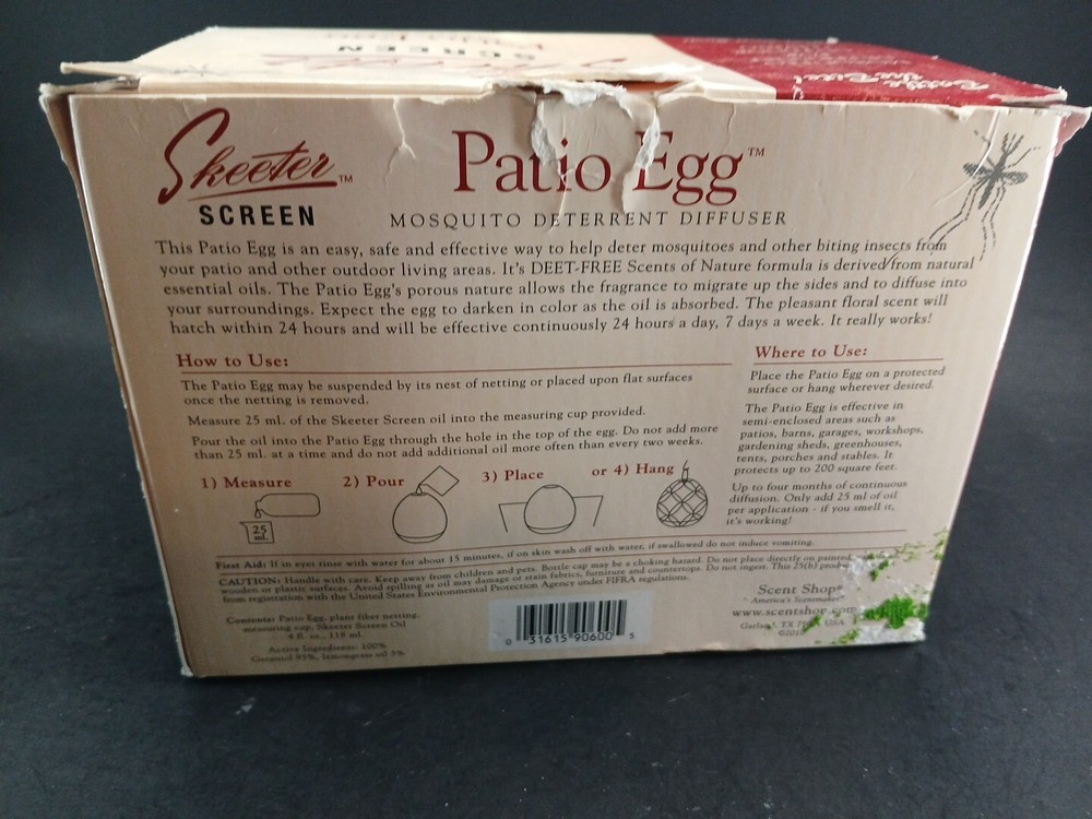 Skeeter Screen Patio Egg In Orginal Box