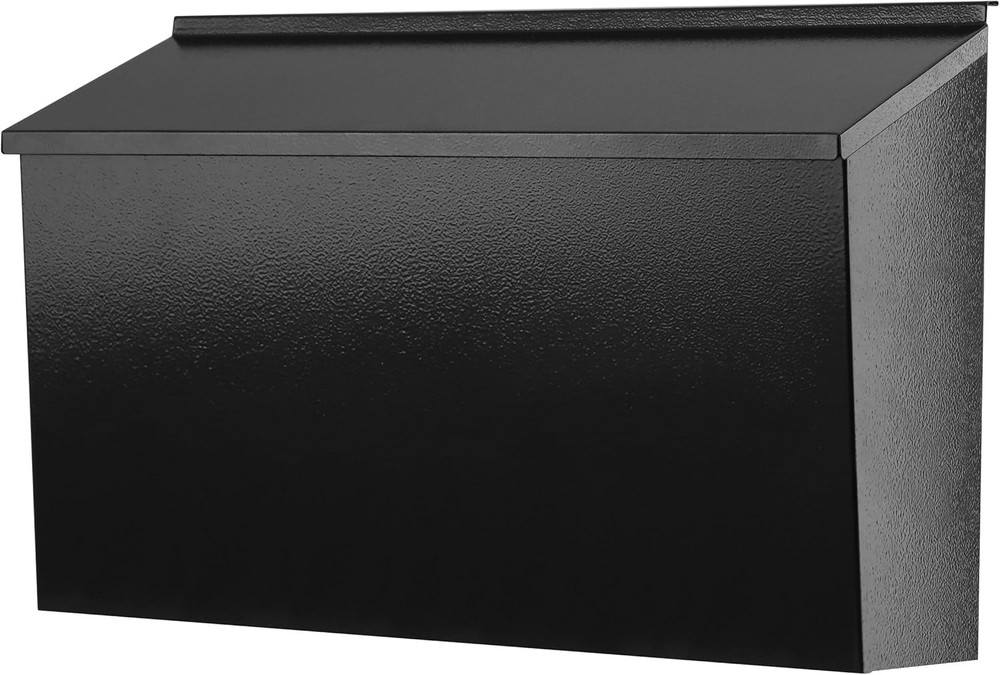 KYODOLED Wall-Mount Mailbox for House,Large Capacity Mail Black