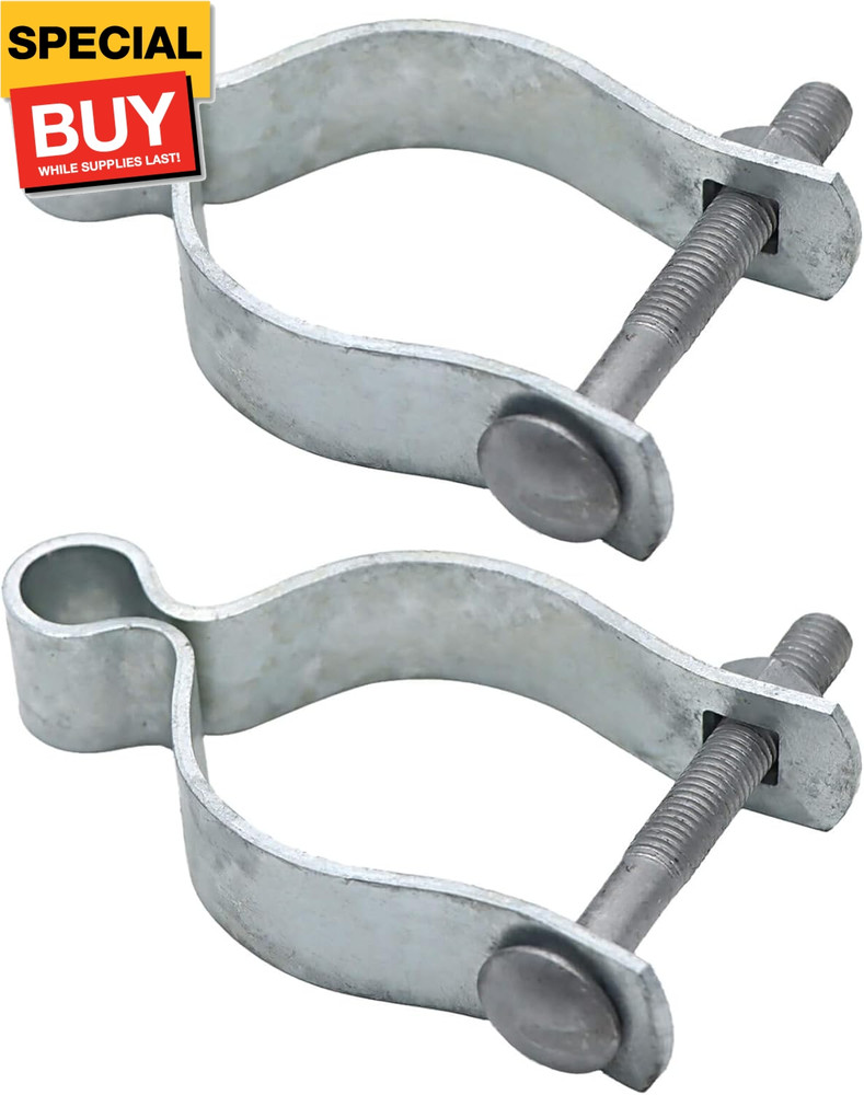 2 Pcs Chain Link Fence Gate Post Hinge for Outside Diameter Post/Pipe, Pressed S